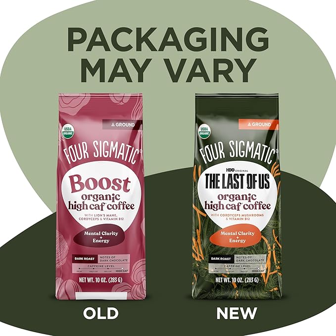 Four Sigmatic The Last of Us High Caffeine Cordyceps Coffee | Organic Dark Roast Extra Strong