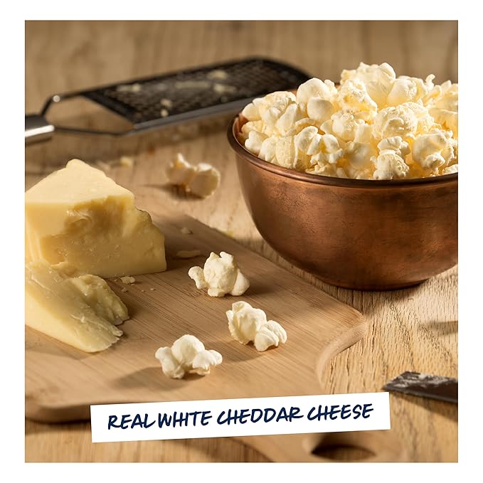 Garrett Popcorn White Cheddar, 5.0oz, 4 Bags, White Cheddar Gourmet Popcorn, Gluten Free, Savory