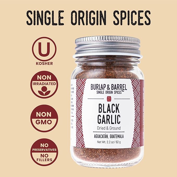 Burlap & Barrel Black Garlic Powder ??Rich, Savory Flavor ??Perfect for Roasted Proteins &