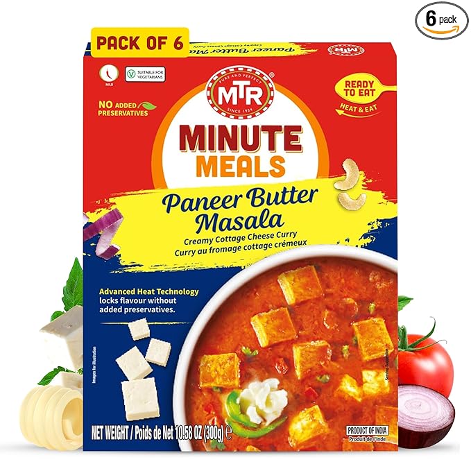 MTR - Minute Meals: Paneer Butter Masala - Creamy Cottage Cheese Curry - Tasty Indian Meal with No