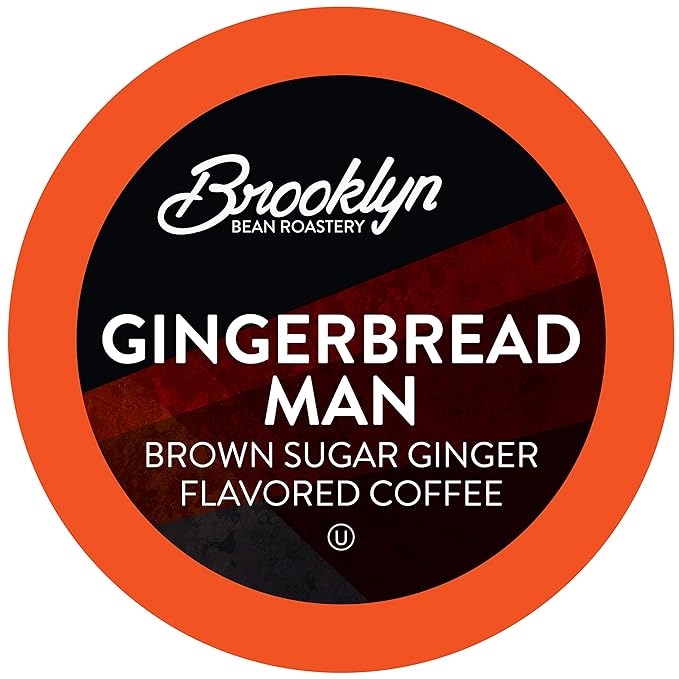 Brooklyn Beans Gingerbread Man Coffee Pods - Compatible with Keurig K Cup Brewers Including 2.0