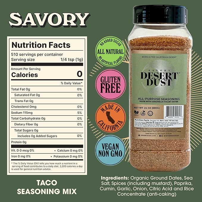 Desert Dust Savory Seasoning ??Organic Date Sugar Gourmet Blend | Smoky, Sweet & Low-Glycemic |