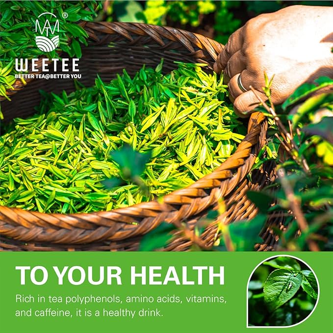 WT WEETEE Organic Green Tea Bags, Organic Pure Green Tea 200 Count, Super Antioxidant | Resealable