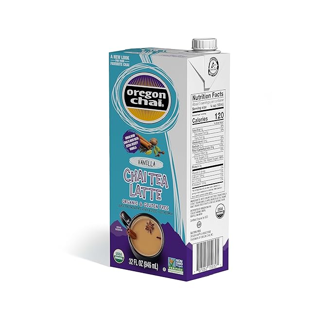 Oregon Chai Vanilla Chai Concentrate, 32 Fluid Ounce (Pack of 6)