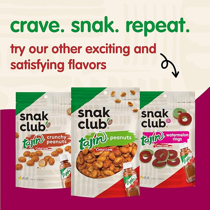 Snak Club Tajin Toasted Corn, Roasted Corn Nuggets with Chili and Lime Seasoning, Mild, Non-GMO