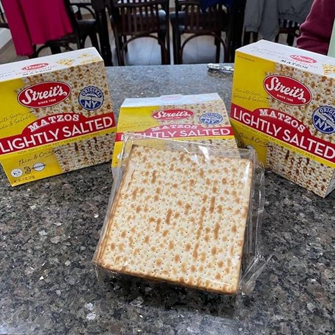 Streit's Lightly Salted Matzo - America's #1 Matzah, Thin & Crispy, Non-GMO, Low Fat, Vegan, Nut