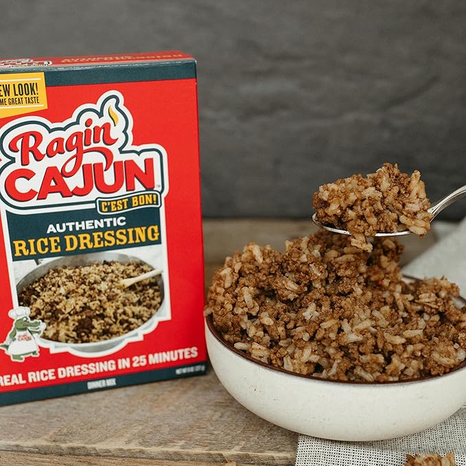 Ragin' Cajun Rice Dressing - 8 oz Box, No MSG, Authentic Louisiana Creole Rice Mix, Perfect for