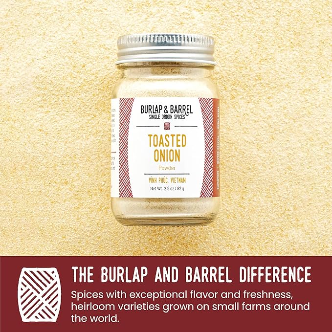 Burlap & Barrel Toasted Onion Powder – Rich, Savory-Sweet Flavor – Flavorful Onion Seasoning for