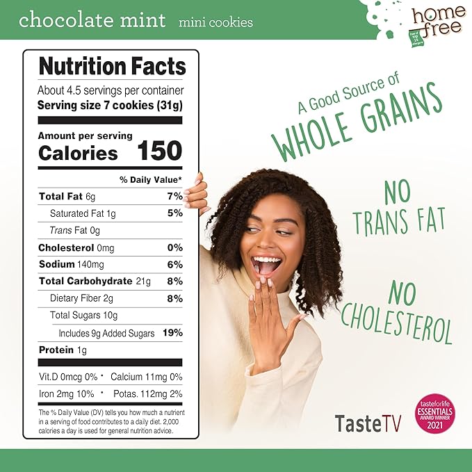 Homefree Chocolate Mint Mini Cookies, Gluten Free, Nut Free, Vegan, School Safe, and Allergy