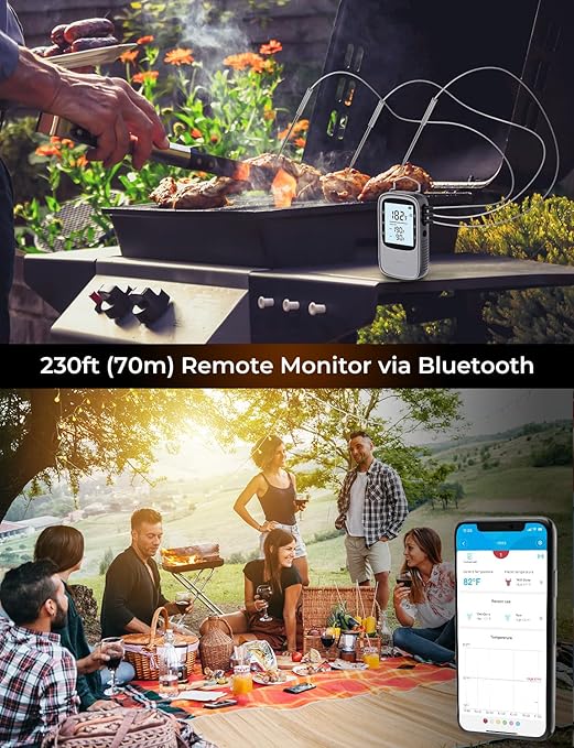 Govee Bluetooth Meat Thermometer, Wireless Meat Thermometer for Smoker Oven, Digital Grill
