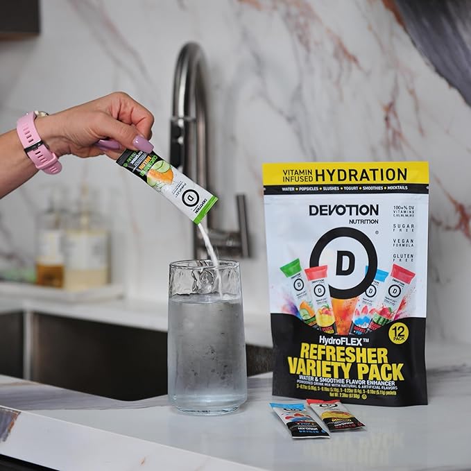 Devotion Nutrition HydroFLEX Water Flavoring Packets ??Sugar-Free Hydration with Vitamins &