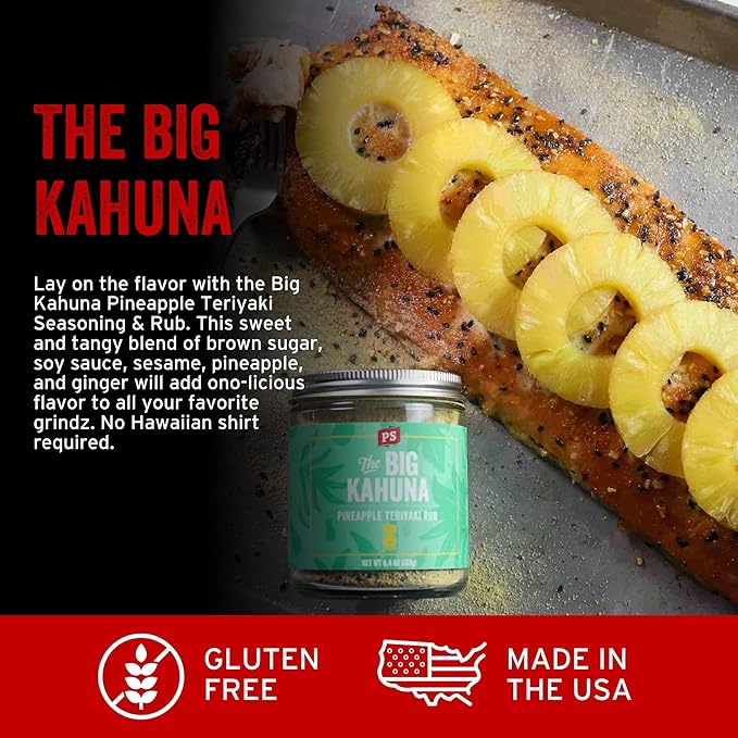PS Seasoning Big Kahuna Pineapple Teriyaki Rub - Hawaiian BBQ Seasoning and Dry BBQ Rubs for