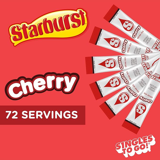 Starburst Singles To Go Powdered Drink Mix & Just Add Water -12 Boxes with 6 Packets Each 72 Total