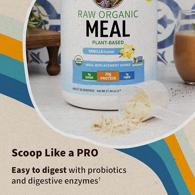 Garden of Life Meal Replacement Shakes, Raw Organic, Vanilla Protein Powder with Plant Based Pea