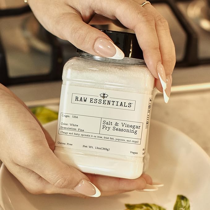 Raw Essentials Salt and Vinegar Fry Seasoning, Gourmet Fries Seasoning - Great on Fries, Fried