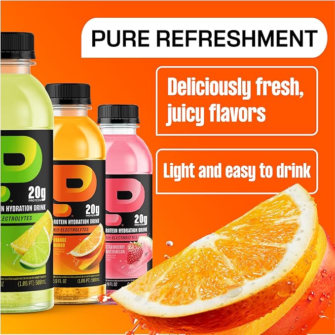 Protein2o Hydration Drink - 2-in-1 Liquid Clear Whey Protein Isolate and Electrolyte Drink - 20g