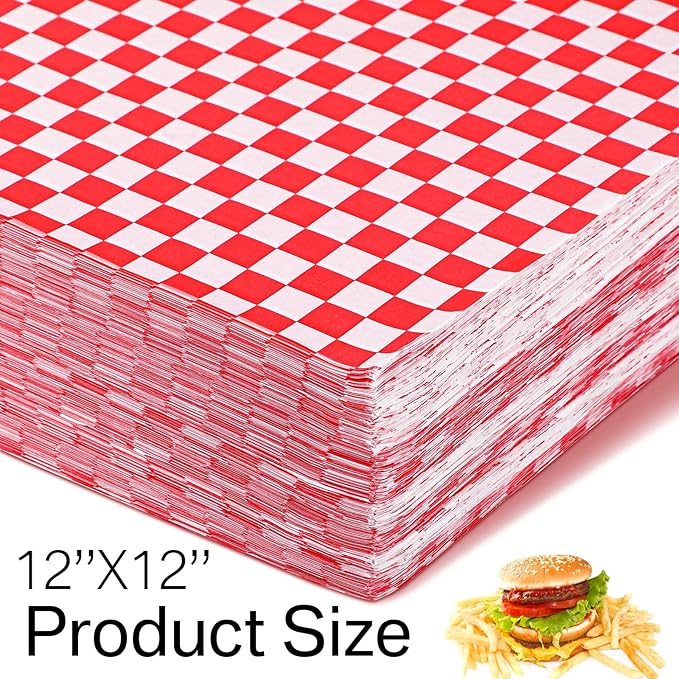 Sieral 5000 Sheets Sandwich Wrap Sheet 12 x 12 Inch Wax Paper Bulk Fast Food Basket Liners