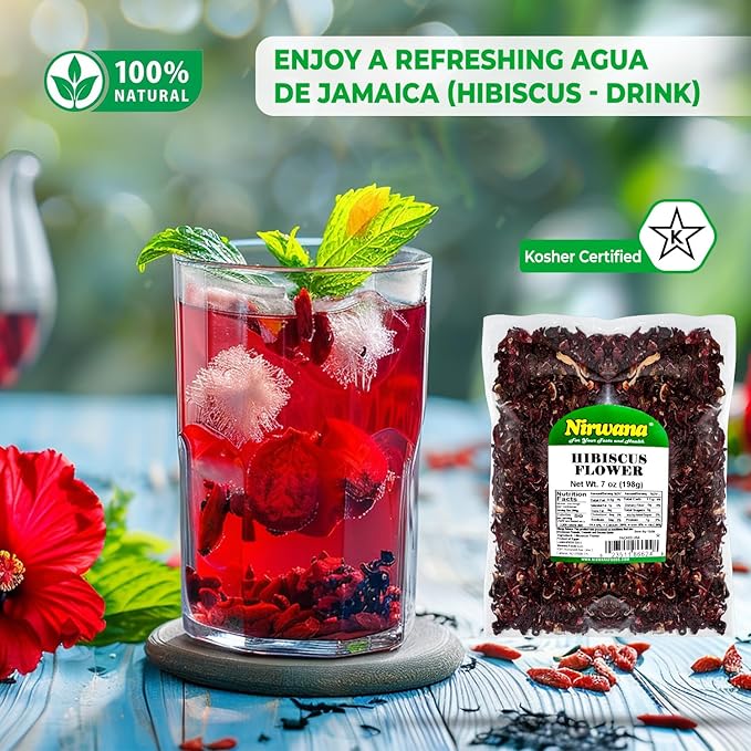 Premium Dried Hibiscus Flowers ??Whole Flower Petals for Herbal Infusions, Loose Leaf Blends, and