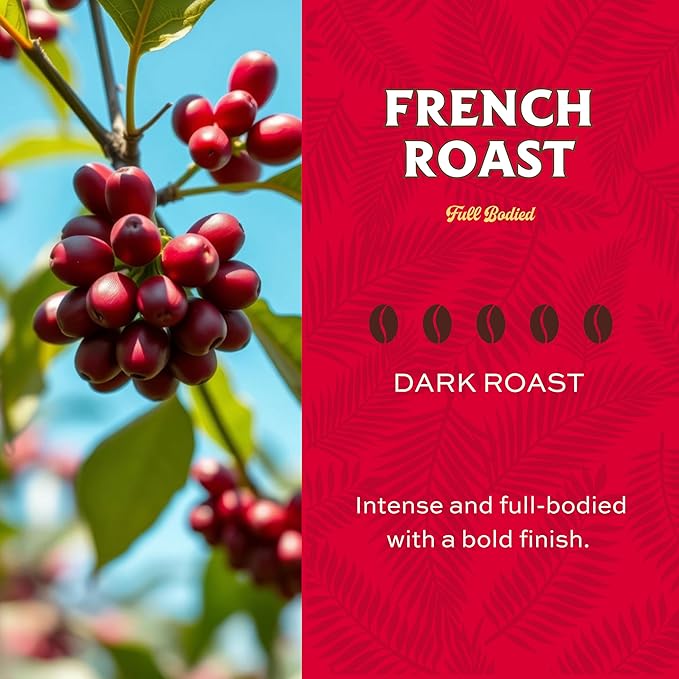 Lion Coffee French Roast Coffee Pods - Single-Serve Pods - Bold Dark Roast - Arabica Coffee