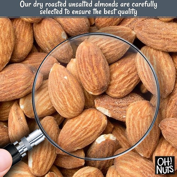 Oh! Nuts Almonds - Dry Roasted Unsalted Almonds - 5 lb - No Salt, No Oil All-Natural Protein