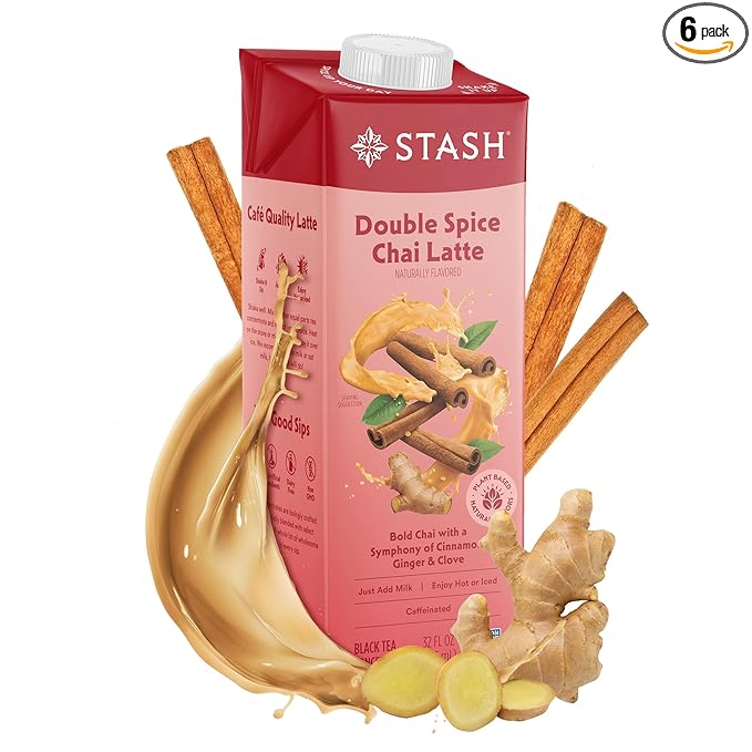 STASH Double Spice Chai Latte Concentrate - Barista Style Caffeinated Chai Tea Beverage - Crafted