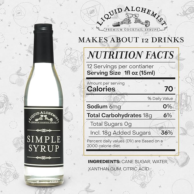Liquid Alchemist Simple Syrup for Cocktails - Real Ingredients Make our Simple Sugar Syrup the