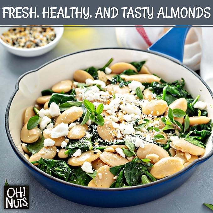 Oh! Nuts Raw Natural Sliced Almonds - 100% Natural - Sliced Almonds - 1.5 lb - Almonds Raw - Packed