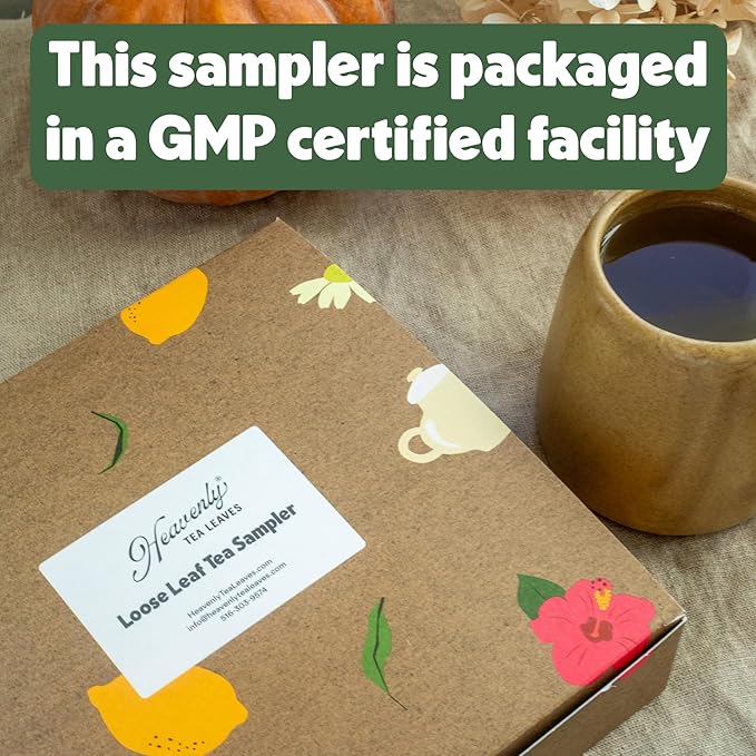 Heavenly Tea Leaves Organic 9 Flavor Variety Pack, Loose Leaf Tea Sampler Gift Set (Approx. 90