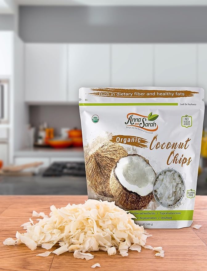 Anna and Sarah Organic Coconut Chips in Resealable Bag, 1.5 Lbs