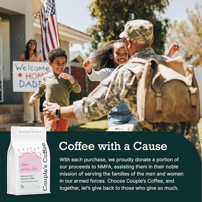 Couple?™s Coffee Ground Coffee | Gives Back to Military Families | Happy Birthday Babe | Medium