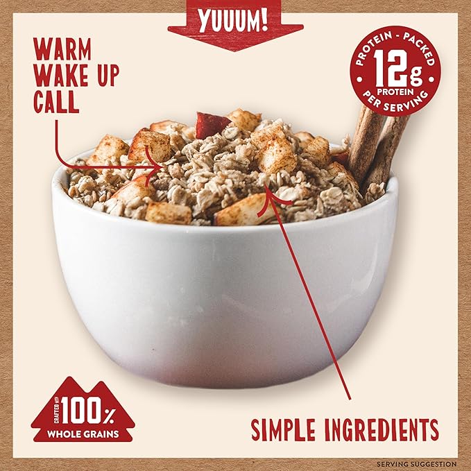 Kodiak Cakes Instant Oatmeal Packets, Apple Cinnamon, High Protein, 100% Whole Grains, 6 boxes with