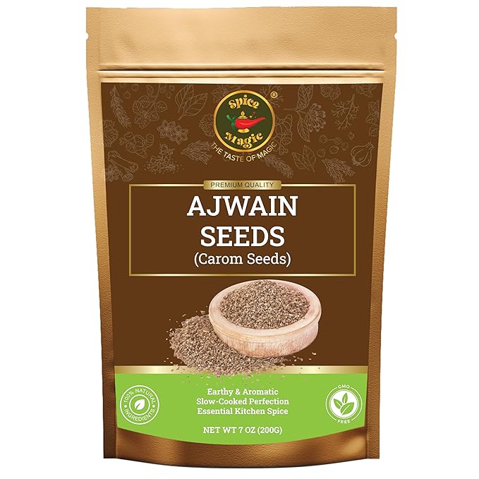 Spice Magic Ajwain Seeds I Carom Seeds I Bishops Weed ~ 100% Pure, Aromatic & Natural I Non-GMO I