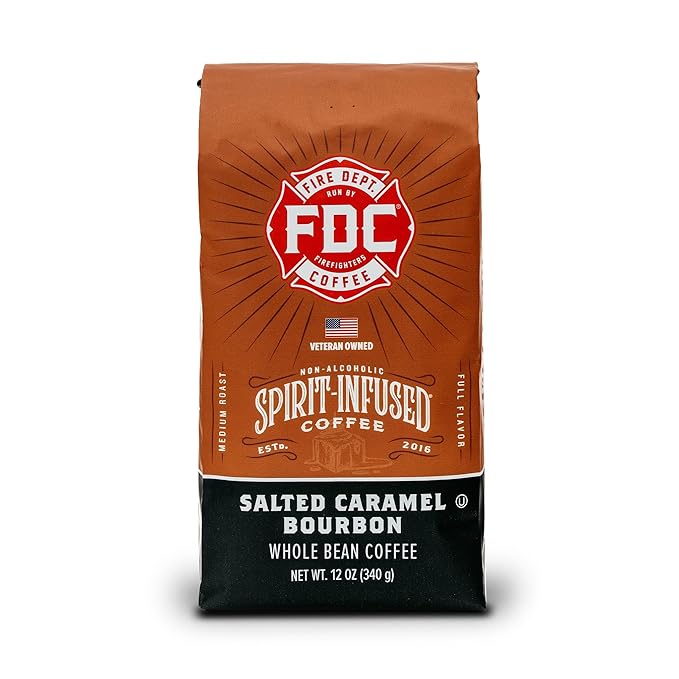 Fire Department Coffee - Salted Caramel Bourbon Coffee - Gives Back to Firefighters - Premium