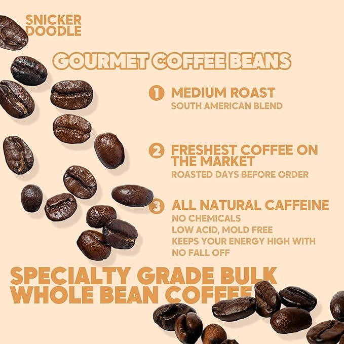 Sarasota Coffee Whole Bean Snickerdoodle Sugar Cookie | Medium Roast Gourmet Flavored Coffee Beans