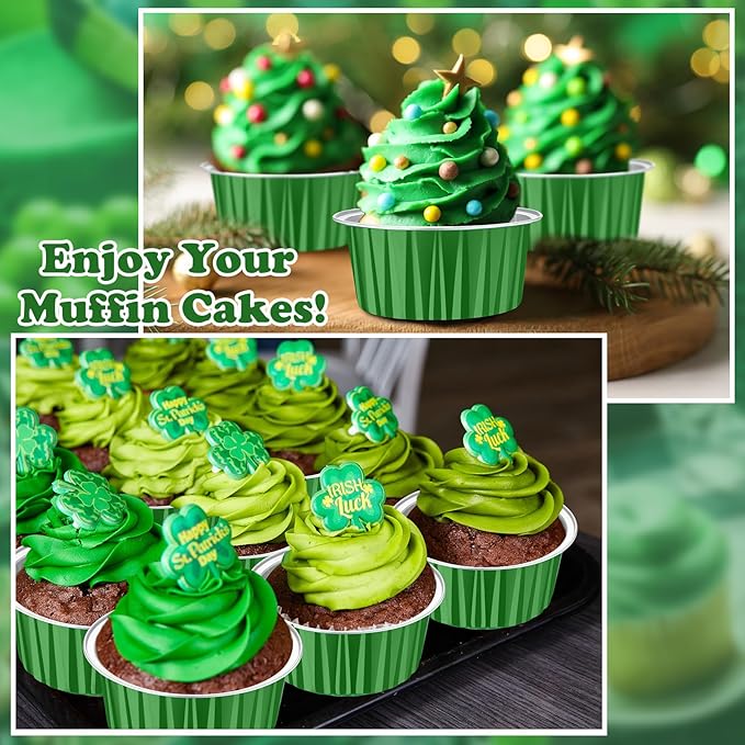 Gejoy 400 Pcs Aluminum Foil Baking Cups with Lids 5 oz Disposable Ramekins Mini Cake Pans Creme