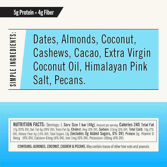 Thunderbird Bars Energy Snack, Gluten-Free with Protein, Healthy Real Food, Vegan Paleo Non-GMO, No