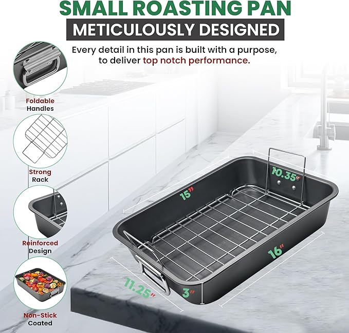 Large Lasagna Pan 15” x 11” - Nonstick Casserole Dish for Easy Cleanup - Convenient Deep Lasagna