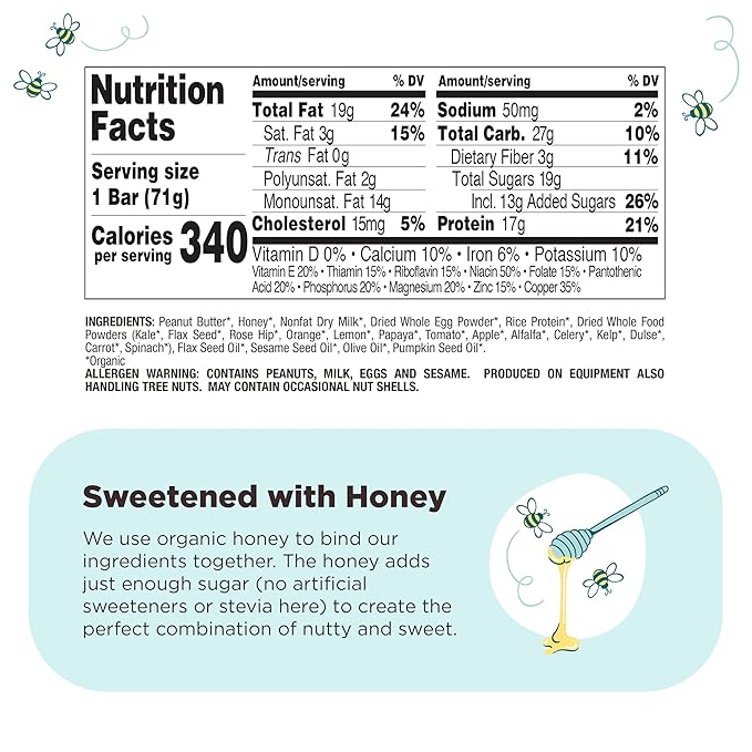 Perfect Bar, Peanut Butter Protein Bar, High Protein, Organic, Gluten Free, Soy Free, Non GMO, No