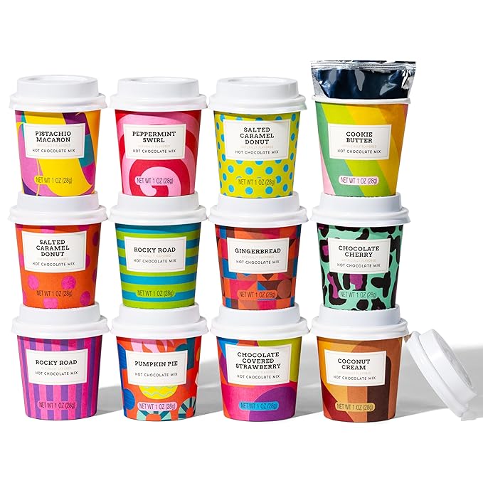 BomBombs, Hot Chocolate Mix Gift Set with Mini Cup Packaging, Dessert Flavors Include Rocky Road