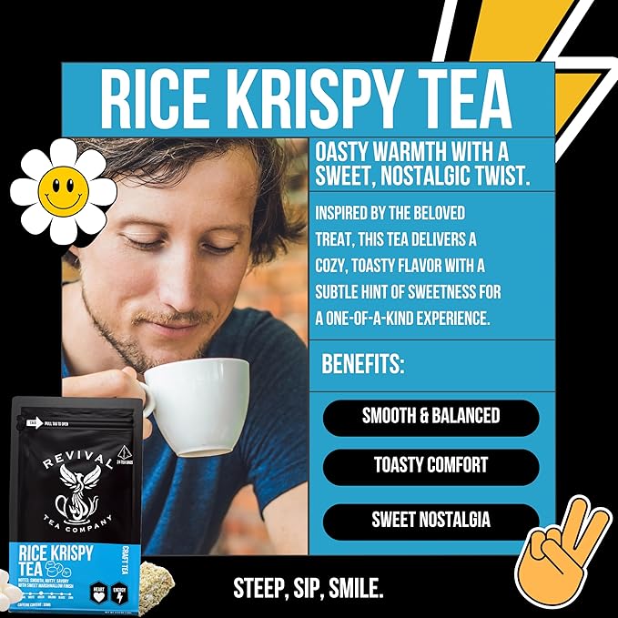 Revival Tea Company Rice Krispy Tea - Green Tea Blend with Toasted Rice and Marshmallow Flavor