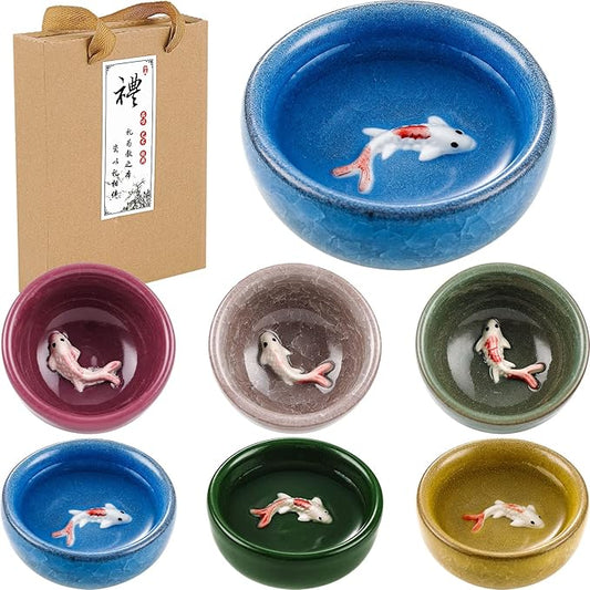Skyley 6 Pieces Korean Soju Shot Glasses Sets Porcelain Cups Korean Ceramic Cups Tea Accessories