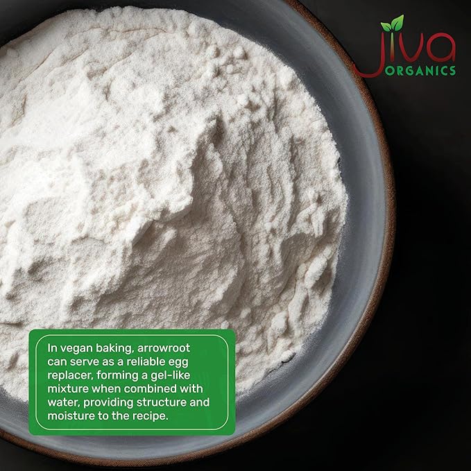 Jiva Organics Organic Arrowroot Flour (Powder) 8 Ounce Bag - Raw, Non-GMO, Gluten Free