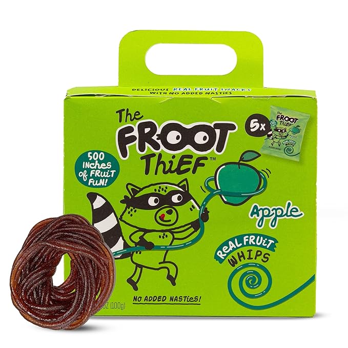 The FROOT Thief Real Fruit Snack Whips, Apple, Nut Free, Perfect for School Lunches and Snacks