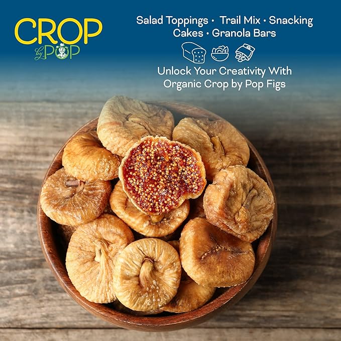 CROP BY POP - Organic Sun-Dried Turkish Smyrna White Figs (Higos, Anjeer) - No Sugar Added