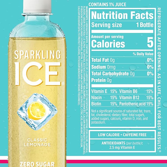 Sparkling Ice Blue Variety Pack, Zero Sugar Sparkling Water, with Vitamins and Antioxidants, 17 fl