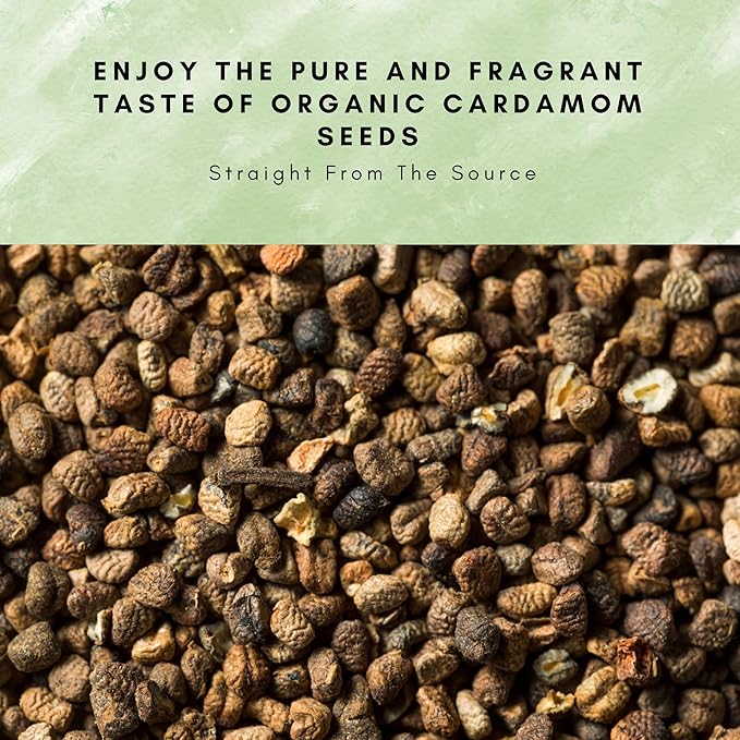 SPICY ORGANIC Premium Decorticated Organic Cardamom Seeds – 100% USDA Organic - Perfect for