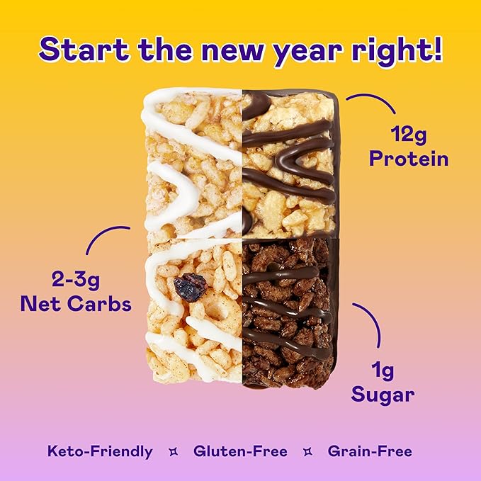 MAGIC SPOON Treats - High Protein Bars, Low Carb, Keto Friendly, 1g of Sugar, Gluten Free, Crispy