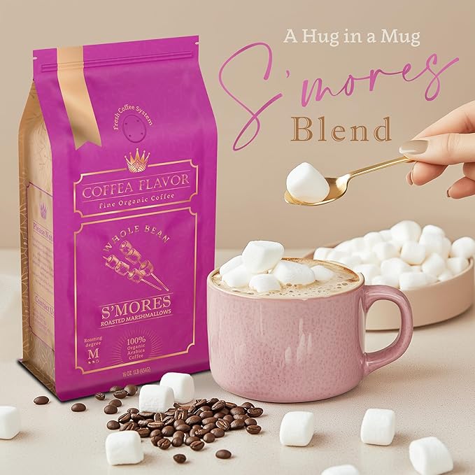 S'mores Flavored Whole Bean Coffee ??100% Arabica, Single Origin, Medium Roast, Naturally