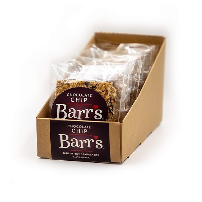 Mrs. Barr’s Natural Foods Granola Bars | Chocolate Chip | Certified Organic Gluten Free Oats | Soft
