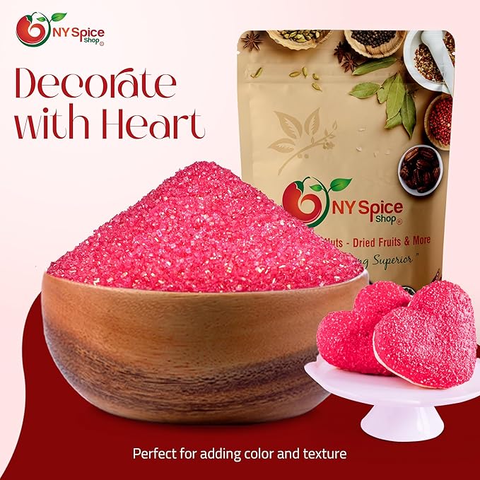 NY Spice Shop Pink Sanding Sugar - 3 Pound Sweet Colorful Edible Sprinkles For Candy Dish - Sugar